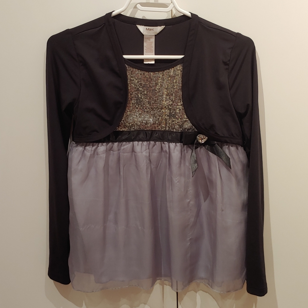 Marc & Maddie Girls Faux Bolero Top
